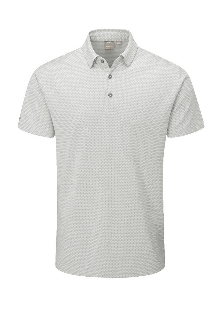 [20HAL-S-L] Ping Mens Golf Shirts | Halcyon Polo | Silver (L)