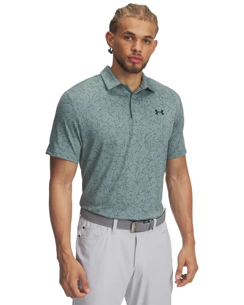 [1378677-323-MD] Under Armour Mens Golf Polo | Playoff 3.0 Printed Polo | Serpentine (M)