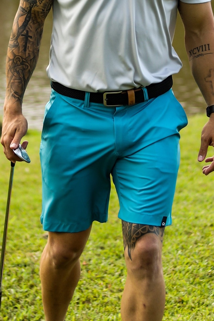 [86271135] Custom Apparel Mens Golf Shorts | Pure Motion | Egyptian Teal (30)