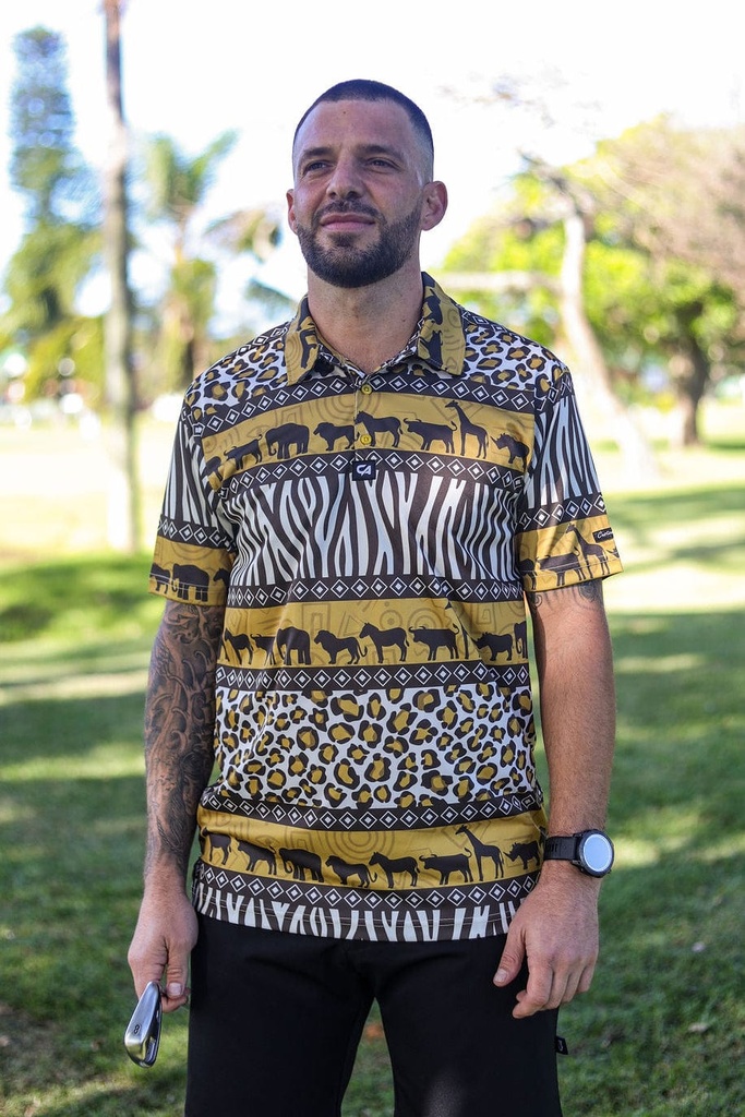 Custom Apparel Mens Funky Golf Shirt | Wild Africa