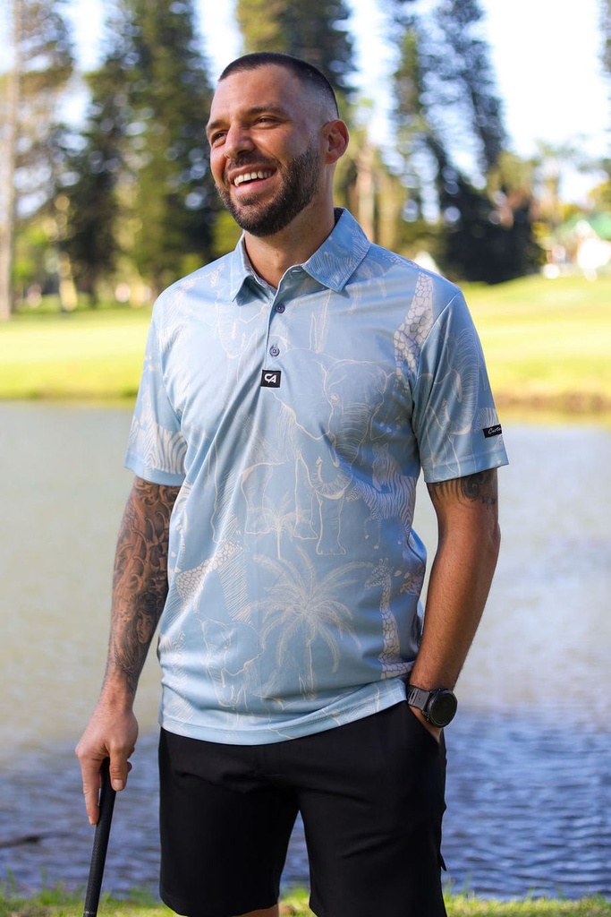 Custom Apparel Mens Funky Golf Shirt | African Skies