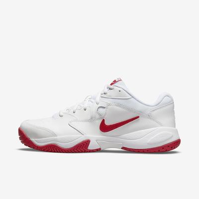 [57402362] MENS NIKE COURT LITE TENNIS SHOES - WHITE-RED (UK6)
