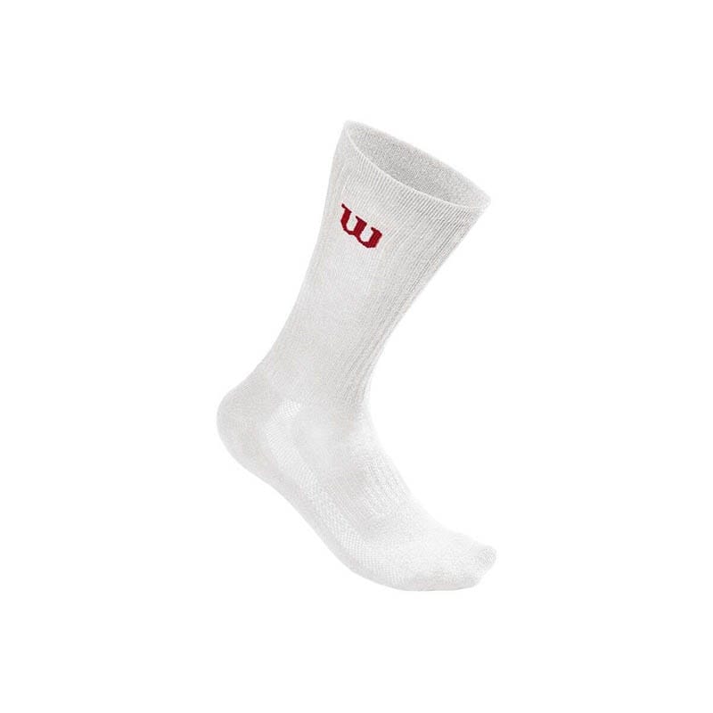 [WS001] Wilson Socks Apparel | Mens Crew Sock 3 Pairs White WS001