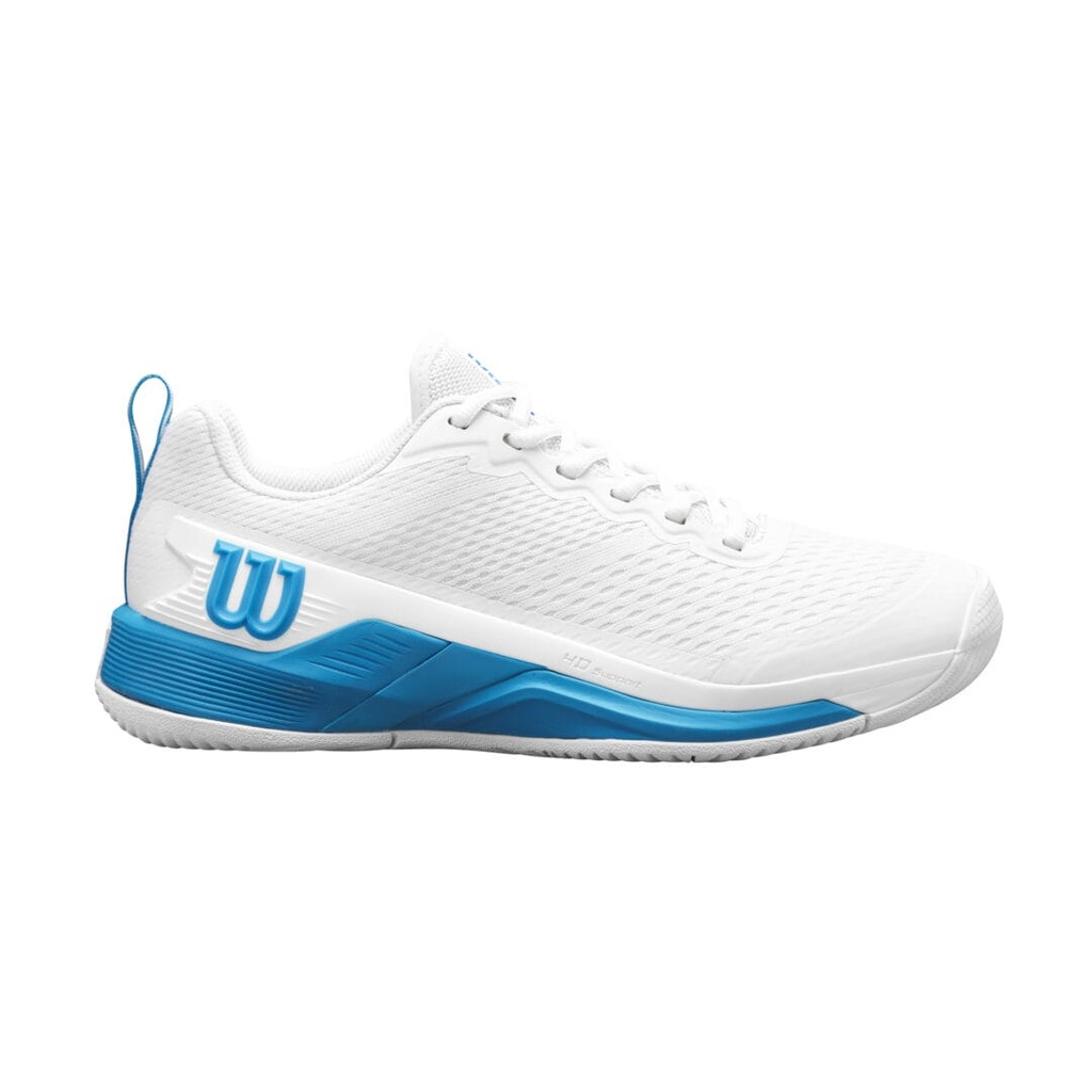 [WRS335010E100] Wilson Mens Footwear | Mens Rush Pro 4.5 Oz Wht - Wht - Atomic Blue (UK10)