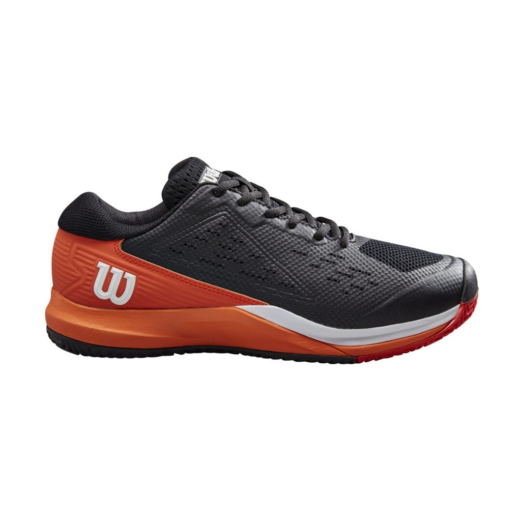 [WRS330790E070] Wilson Mens Footwear | Rush Pro Ace Black - Vermillion (UK7)