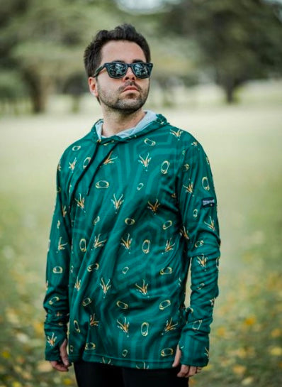 [84481627] Custom Apparel Mens Golf Hoodies | Springbok | Green-Gold (S)