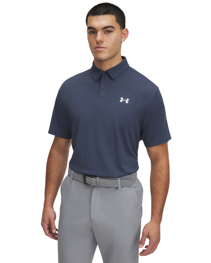 [1390123-044-MD] Under Armour Mens Golf Shirt | T2G Pique Polo | Downpour Grey (M)