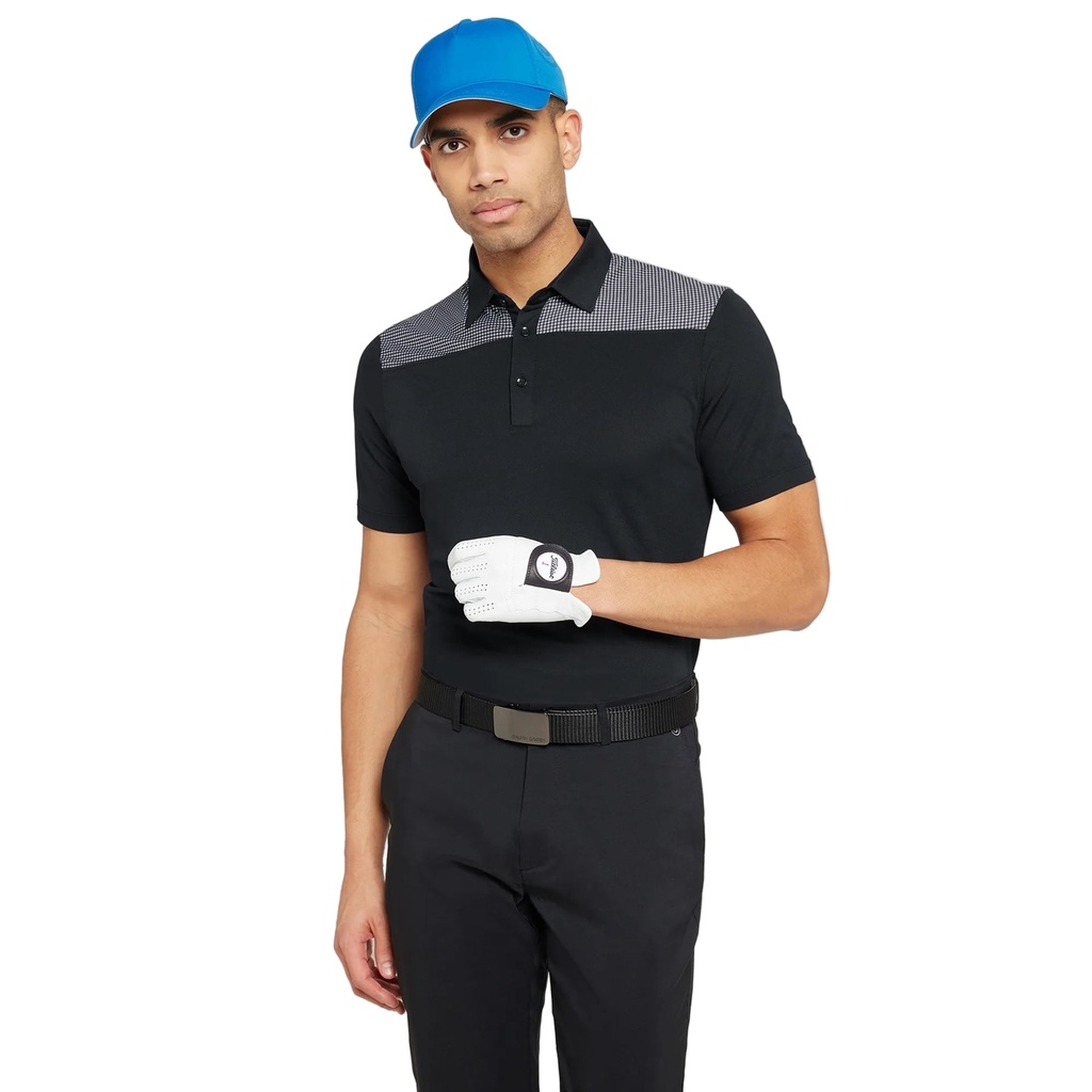[D01001228756-M] Galvin Green Mens Golf Shirt | Miran | Black-Moonlight Blue (M)