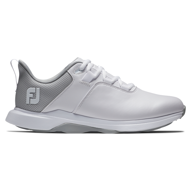 [9820555] Footjoy Womens Golf Shoes | Pro Lite 3d (White/Grey, UK5.5)