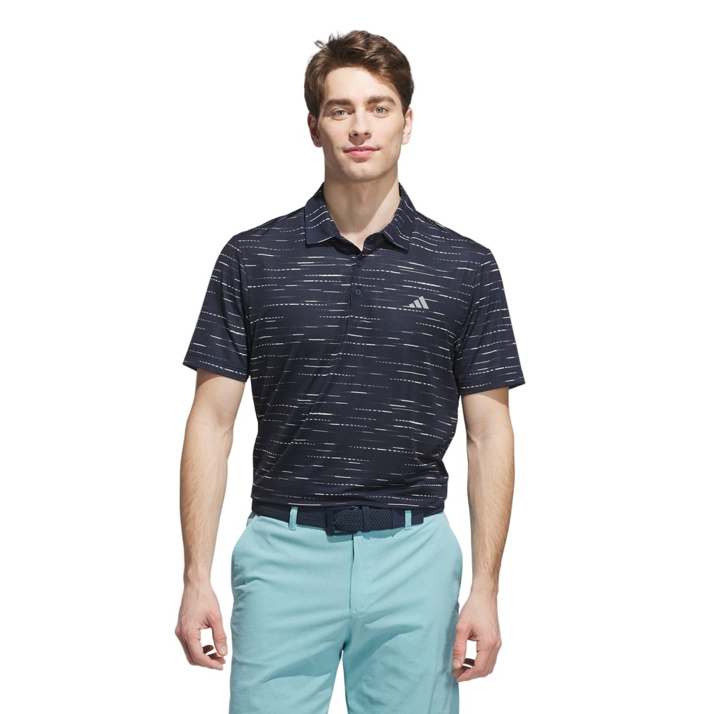 Adidas Mens Golf Shirt | Ultimate Polo | Mesh Print | Navy