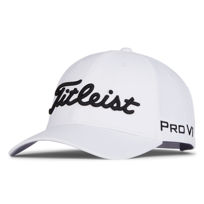 [TH25ATPE-10] Titleist Mens Golf Cap | Tour Performance (White/Black)