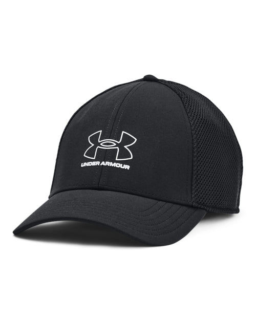 [1369805-001] Under Armour Mens Golf Cap | ISO - Chill Driver Mesh (Black)