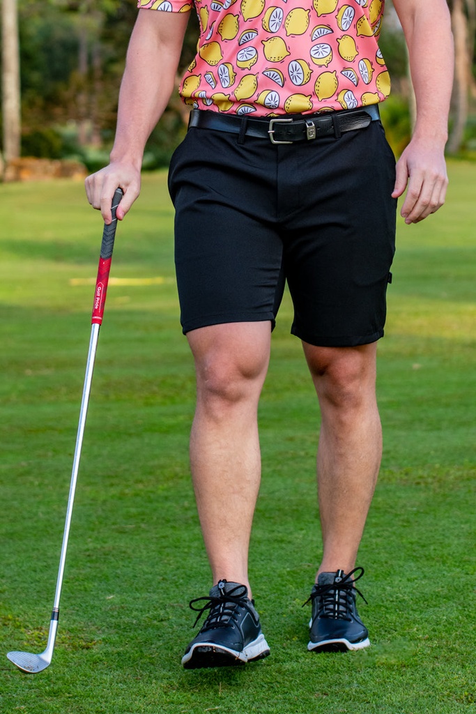 [CAMFGS001] Custom Apparel Mens Golf Shorts | Flow (Black, 30)