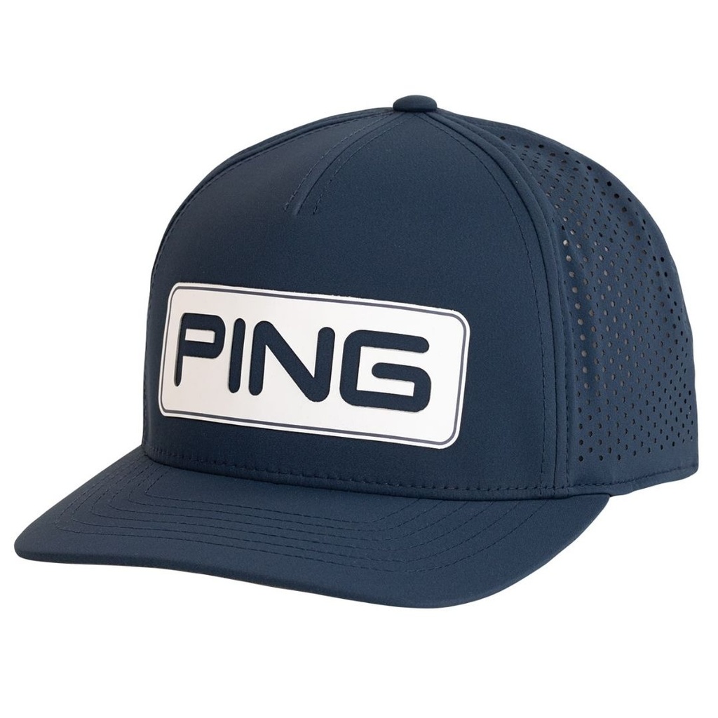[7VHE-A-N] Ping Golf Cap | Tour Vented Delta | Navy-White
