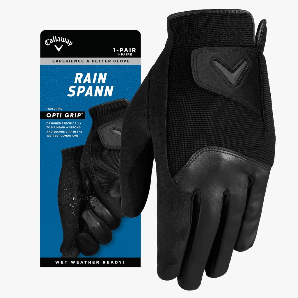 [3001089G-01] Callaway Mens Golf Glove | Rain Spann Pair