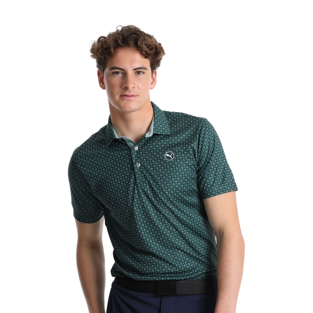 [63224803-S] Puma Mens Golf Shirt | Pure 2.0 Polo | Circle Cat | Green Terrain-Light Moss (S)