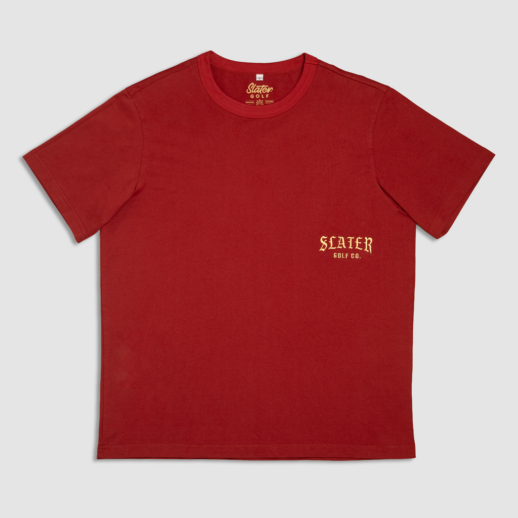 [62219739] Slater Golf Mens T-Shirt | Lifestyle | Slater Swing | Ruby Red (S)