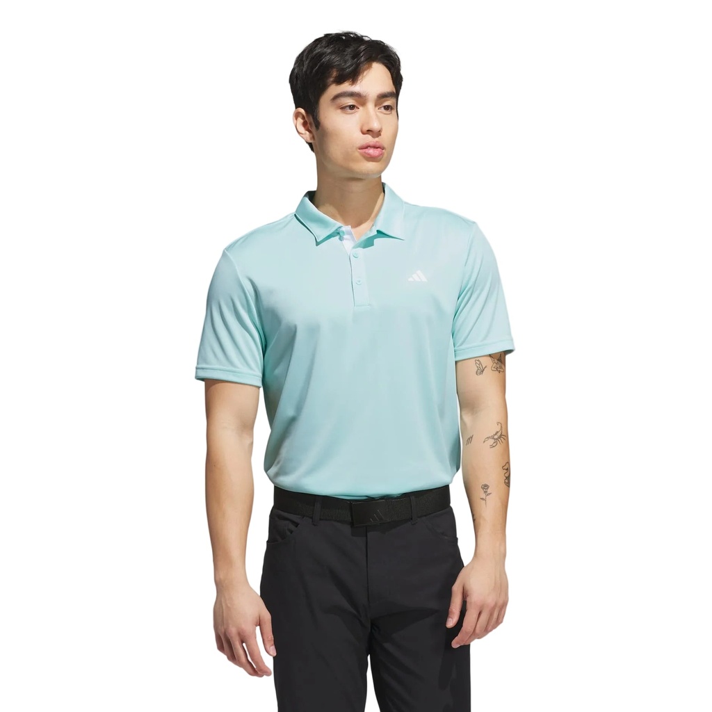 [JX7219S] Adidas Mens Golf Shirt | Drive Polo | Flash Aqua (S)