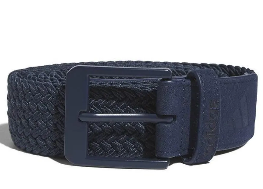 [KB6935LXL] Adidas Mens Golf Belt | Performance Braided Stretch | Blue (L/XL)
