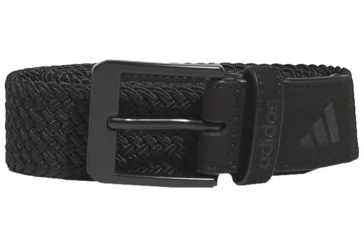 [JZ2908LXL] Adidas Mens Golf Belt | Performance Braided Stretch | Black (L/XL)