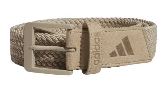 Adidas Mens Golf Belt | Performance Braided Stretch | Brown