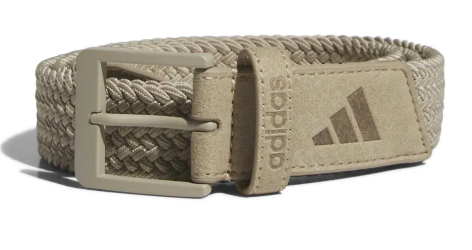 [JZ2905L/XL] Adidas Mens Golf Belt | Performance Braided Stretch | Brown (L/XL)