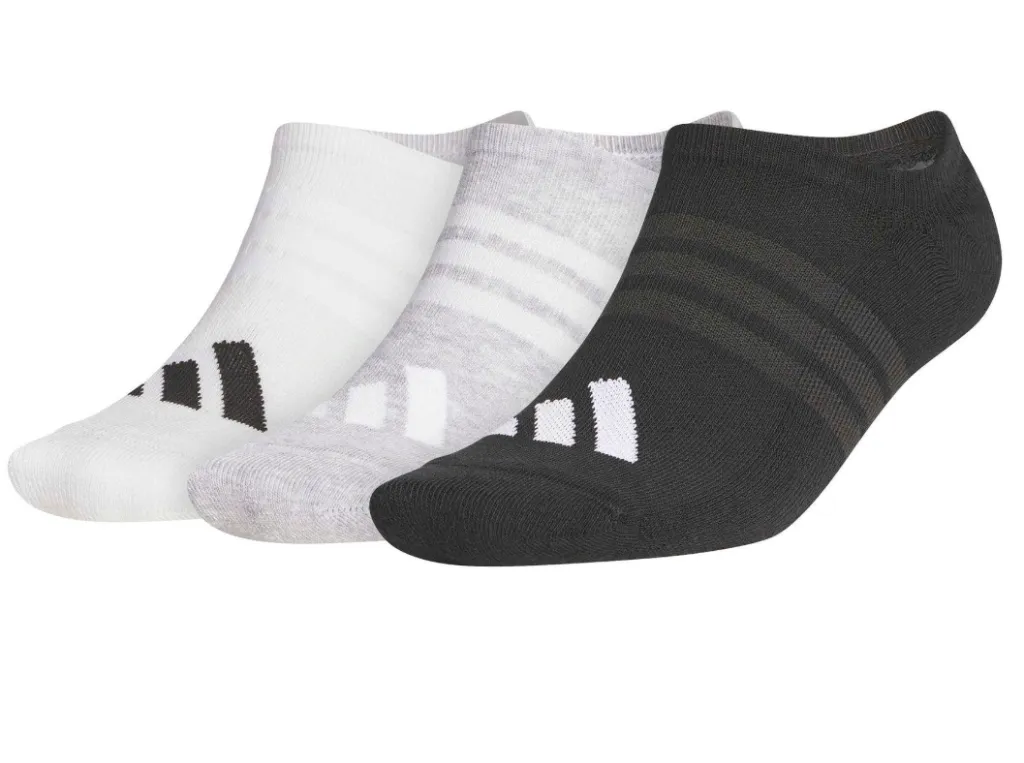 Adidas Golf Socks | No Show 3 Pack | White-Grey-Black