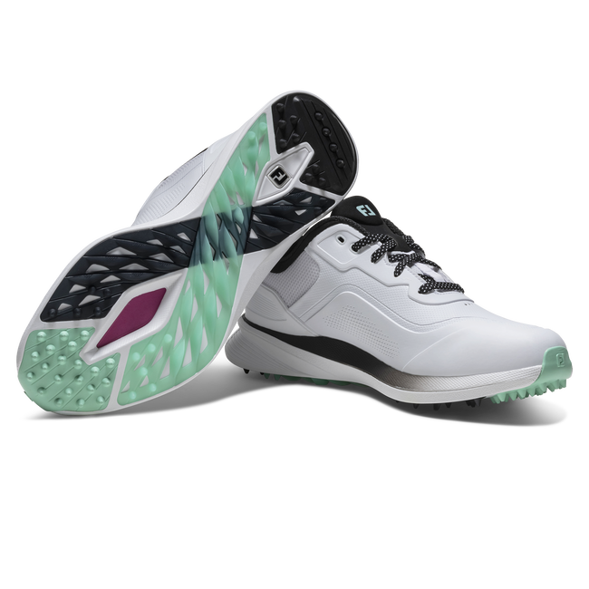 [HOS-1479] Footjoy Mens Golf Shoes | Pro SL | White-Black-Teal (UK6.5)