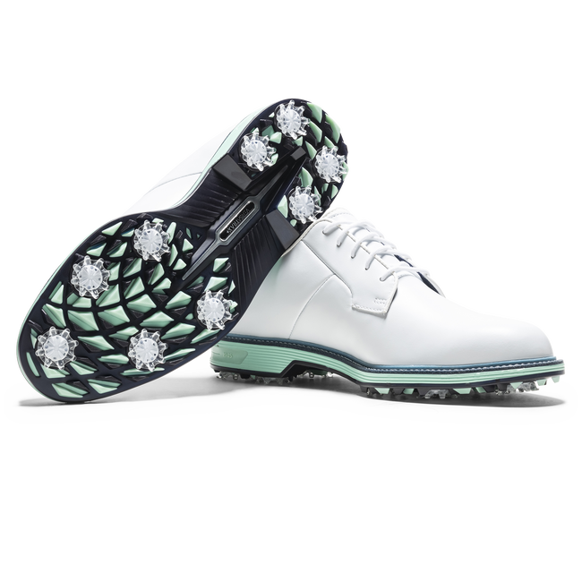 [HOS-1469] Footjoy Mens Golf Shoes | Premiere Series Field | White-Mint-Blue (UK6)