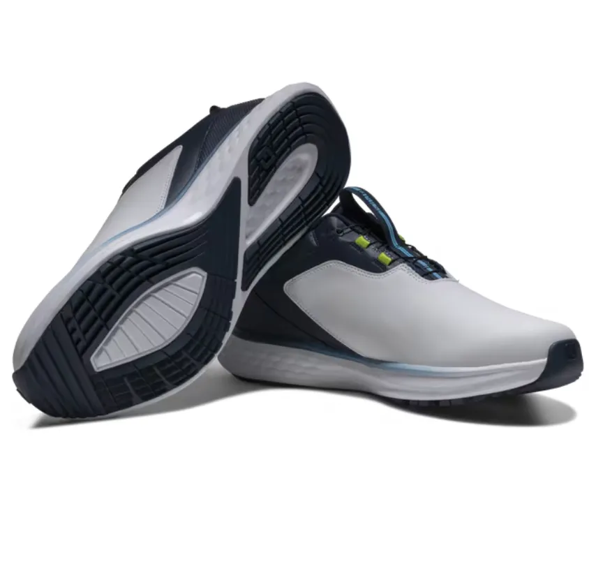[HOS-1487] Footjoy Mens Golf Shoes | Pulse Boa | White-Navy-Blue (UK6.5)