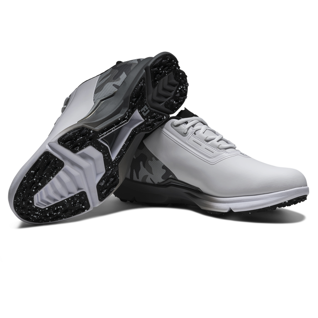 Footjoy Mens Golf Shoes | Fuel | White-Grey-Black (UK6)