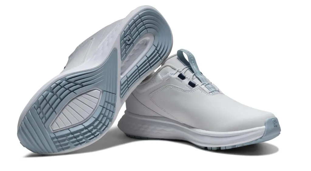 [93850075M] Footjoy Womens Golf Shoes | Pulse Boa | White-White-Blue (UK5.5)