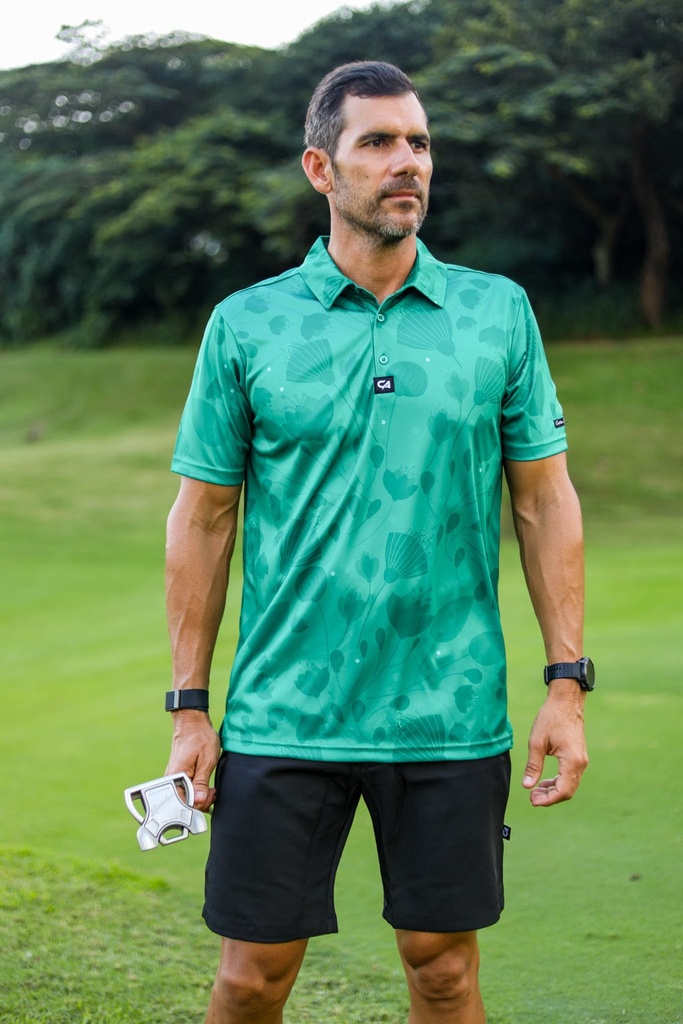 [93614970] Custom Apparel Mens Funky Golf Shirt | Floating Greens (S)