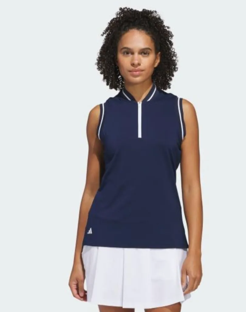 Adidas Womens Golf Shirt | Ultimate365 | Climacool Sleeveless Polo | Dual Indigo