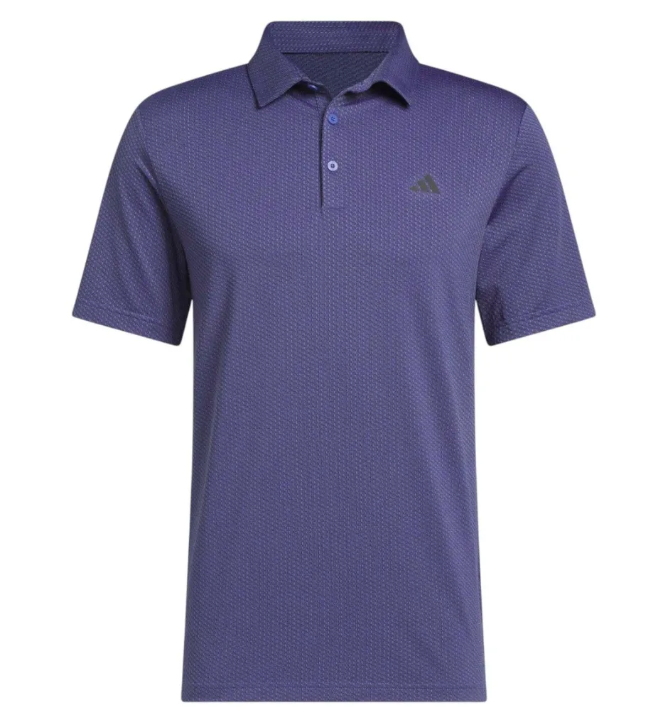 Adidas Mens Golf Shirt | Performance Textured Polo | Dual Indigo-Black