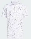 Adidas Mens Golf Shirt | Performance Print Polo Shirt | White