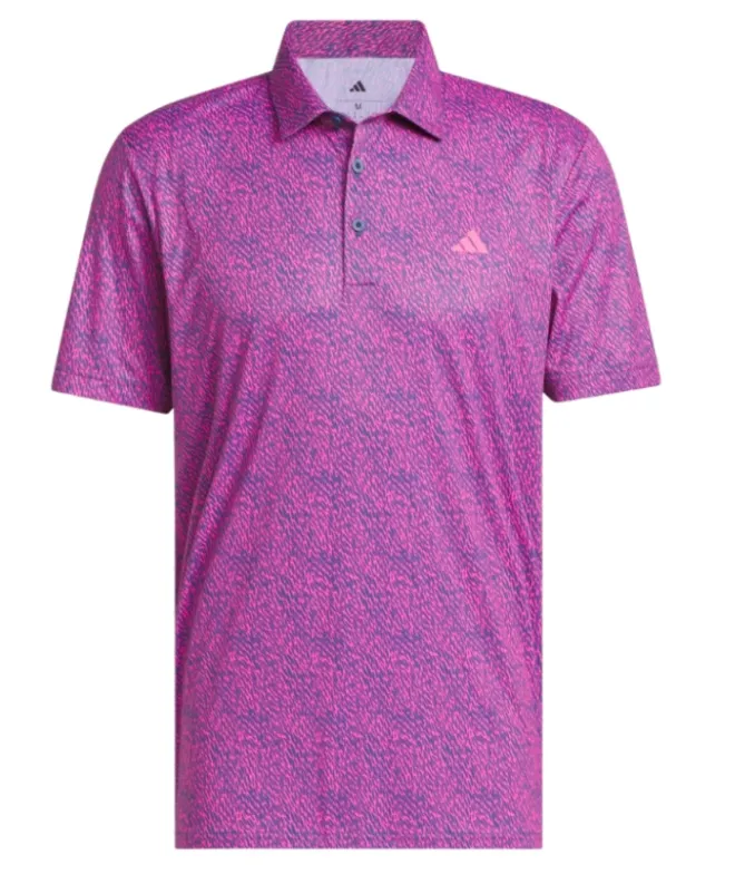 [KR9526S] Adidas Mens Golf Shirt | Ultimate365 Feather Print Polo | (S)