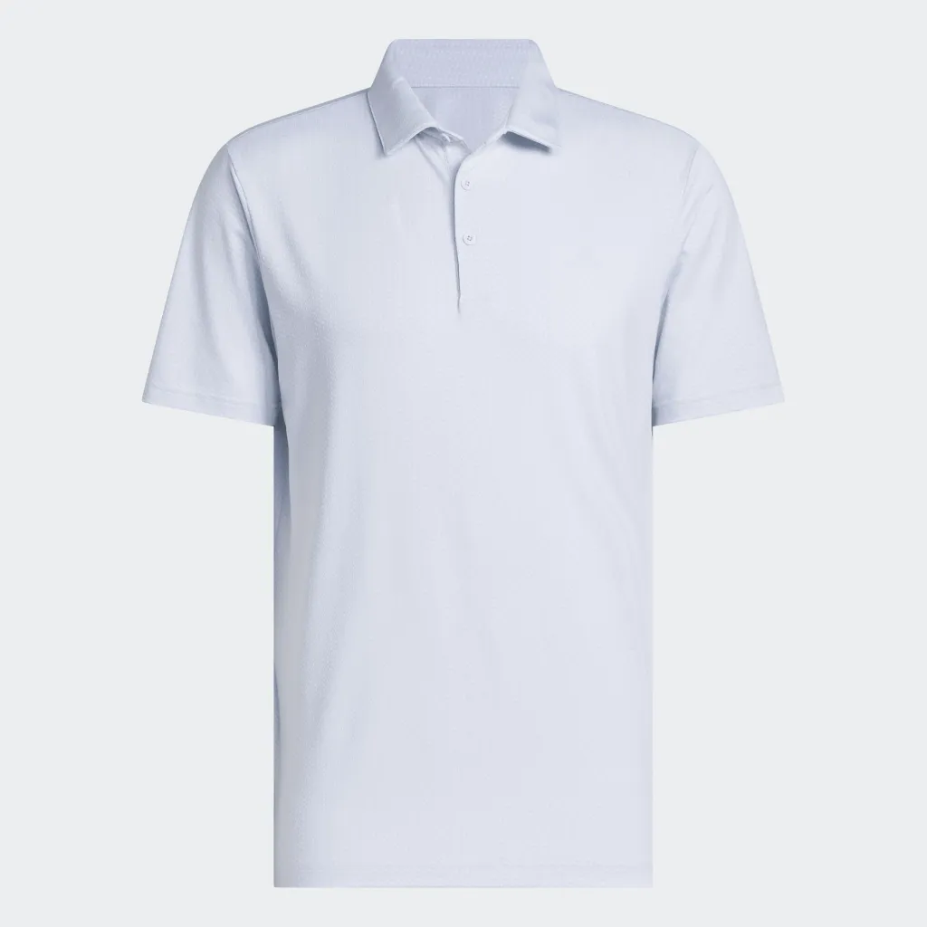Adidas Mens Golf Shirt | Performance Textured Polo | White