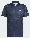 Adidas Mens Golf Shirt | Performance Textured Print | Blue