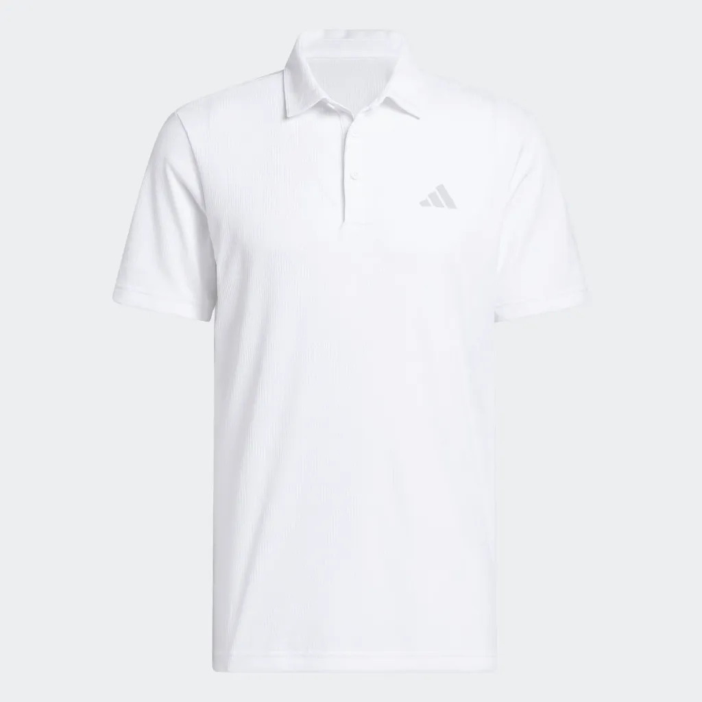 Adidas Mens Golf Shirt | Ultimate365 Textured Jacquard | White