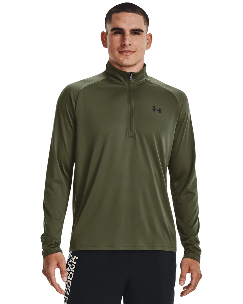 [1328495-392-SM] Under Armour Mens Jersey | Tech 2.0 1-2 Zip | Marine OD Green (S)