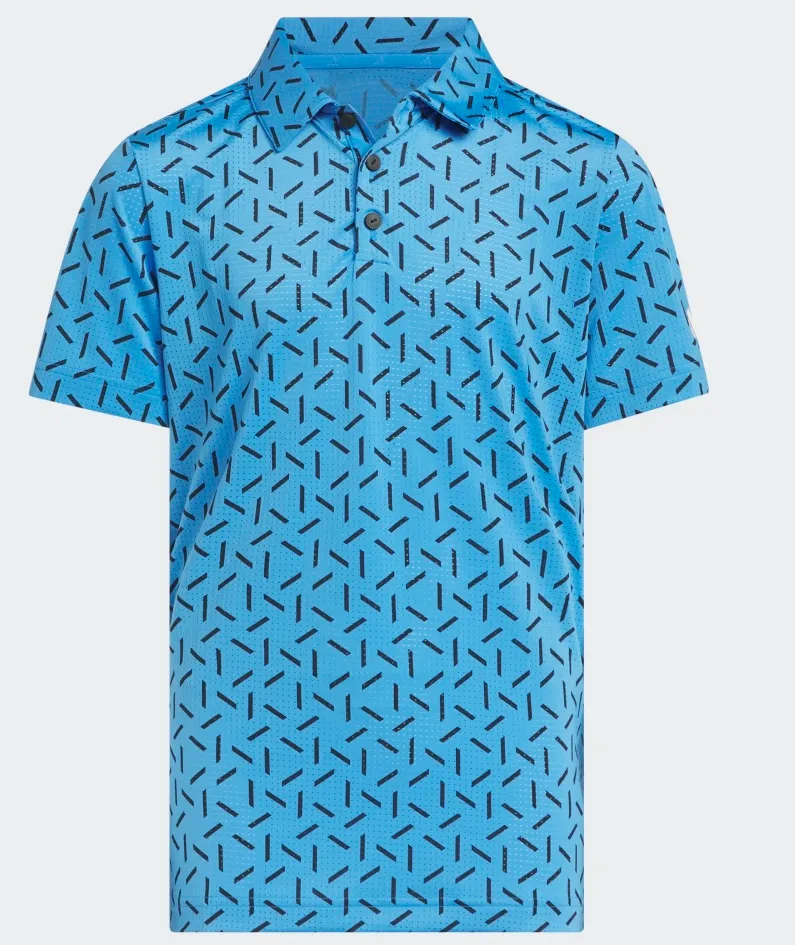[KC2152140] Adidas Boys Golf Shirt | CLIMACOOL ULTIMATE 365 PRINTED MESH POLO (140)