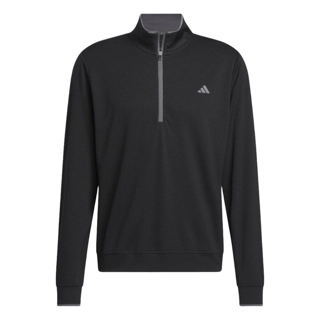 [IU4514S] Adidas Mens Golf Pullovers | Lightweight 1-4 Zip | Black (S)