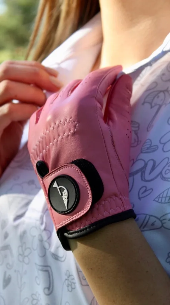 [12995569] Hooked Womens Golf Gloves | Pink (Right, S)