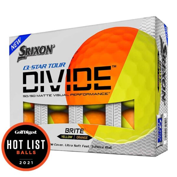 [SQSTD001] Srixon Golf Balls | Q-Star Tour Brite Divide (Yellow/Orange, 2024)
