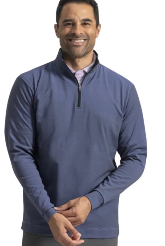 [39293S] Footjoy Mens Golf Pullover | EU Ottoman | Stripe Chill-Out | Black-Violet (S)