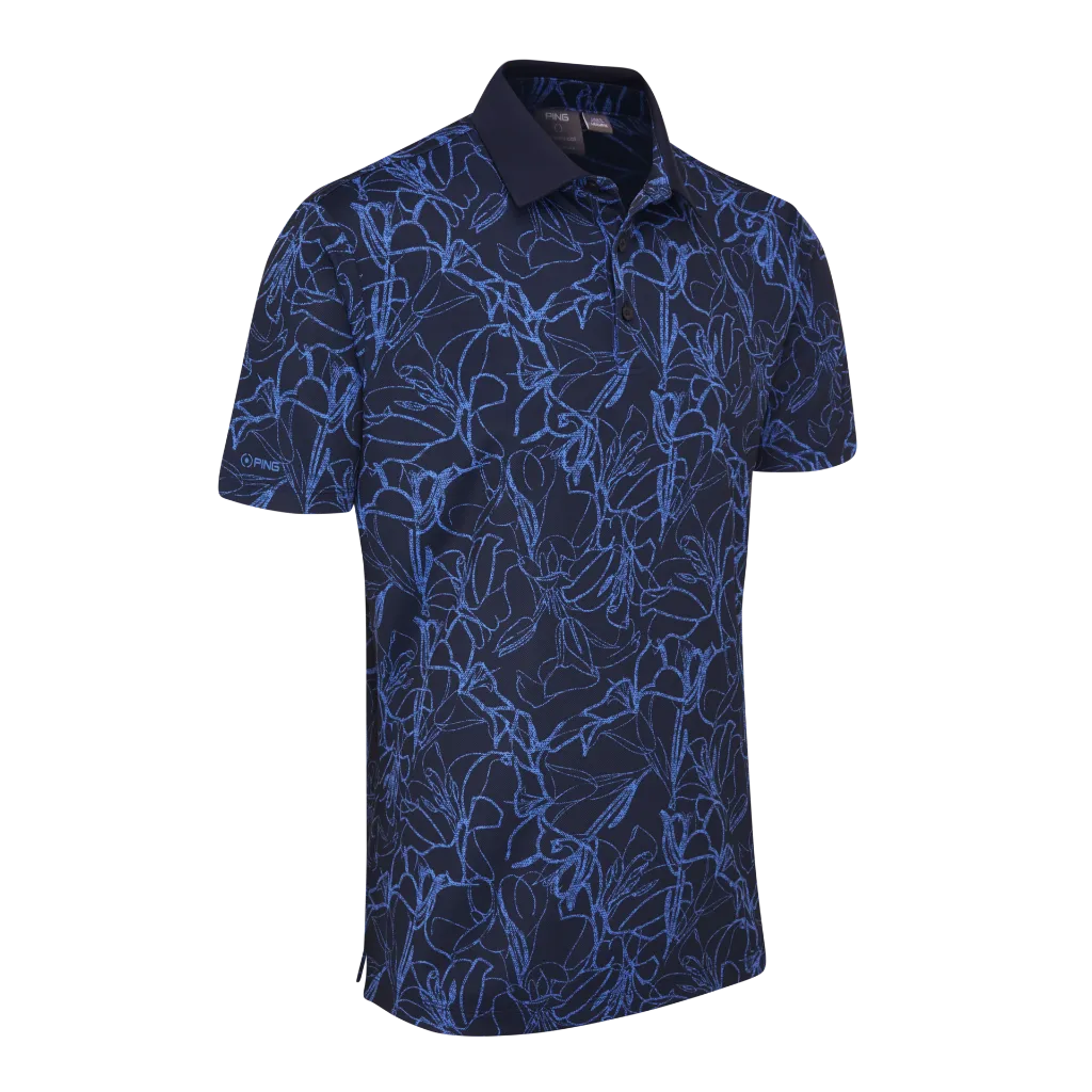 [20ORL-C-S] Ping Mens Golf Shirts | Orlando Polo | Navy-Bright Cobalt (S)