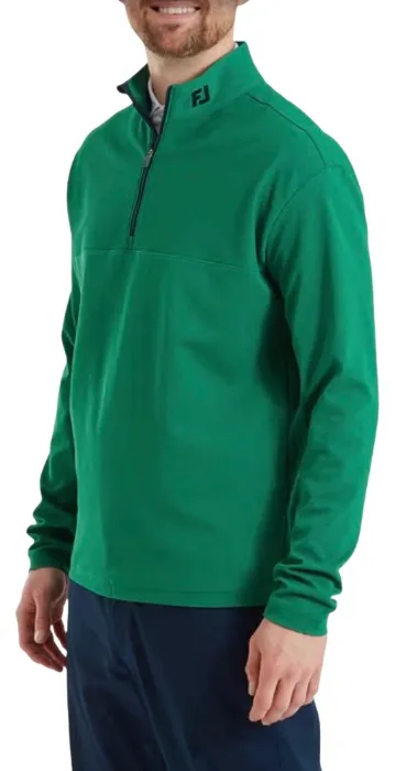[39310S] Footjoy Mens Golf Midlayer | EU Angled | Ottoman Cout | Quarter Zip | Forest Green (S)