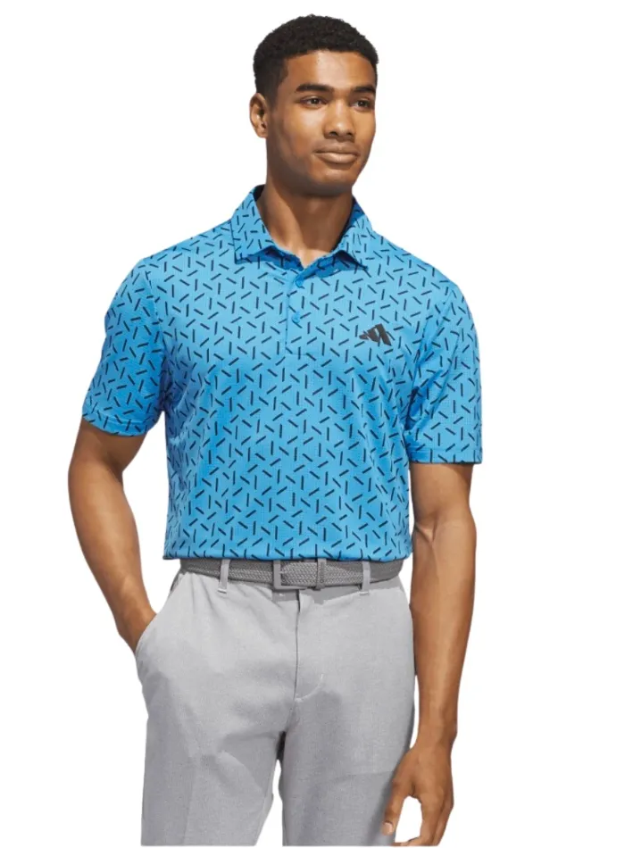 [KE7710S] Adidas Mens Golf Shirt | Ultimate Mesh CLM Print | Lurabl (S)