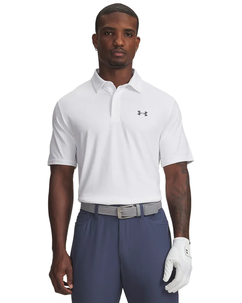 [1378677-121-S] Under Armour Mens Golf Polo | 3.0 Printed Polo | White (S)